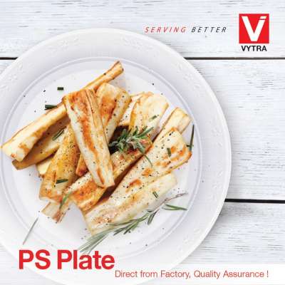 Vytra Embossed Disposable HIPS Plastic Microwaveable Plate 8 inch